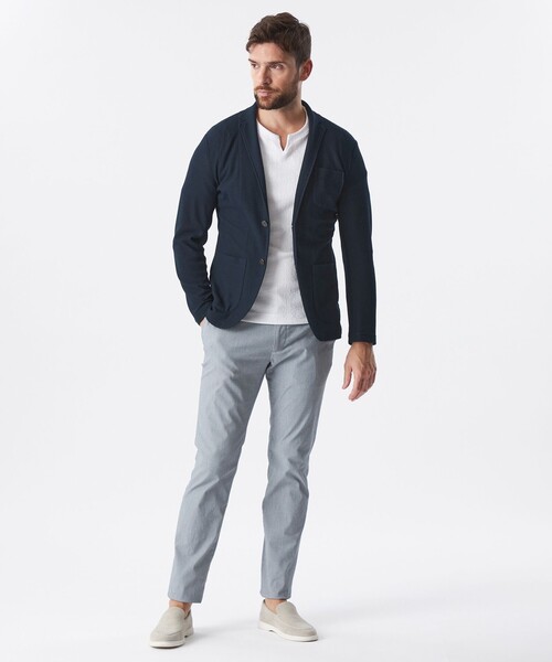 EPOCA UOMO（エポカウォモ）の「メッシュジャカードジャケット（テーラードジャケット・メンズ・ライトブルー/ネイビー・48/46）」の4枚目の写真