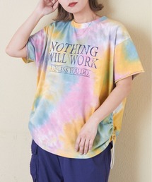 CUBE SUGAR（キューブシュガー）の「26/-OE天竺タイダイサイドドロストビッグTシャツ（Tシャツ/カットソー）」