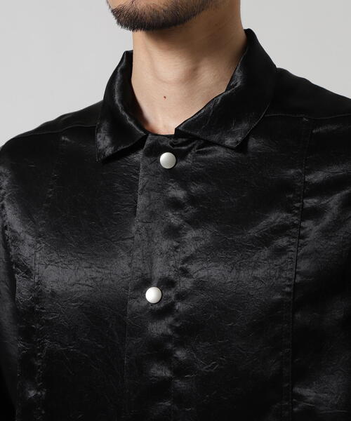 ROYAL FLASH（ロイヤルフラッシュ）の「A.F ARTEFACT/エーエフ・アーティファクト/Satin Half Sleeve Shirt（シャツ/ブラウス・メンズ・ブラック・3/2）」の4枚目の写真
