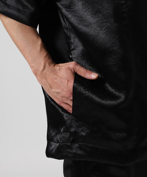 ROYAL FLASH（ロイヤルフラッシュ）の「A.F ARTEFACT/エーエフ・アーティファクト/Satin Half Sleeve Shirt（シャツ/ブラウス・メンズ・ブラック・3/2）」の6枚目の写真