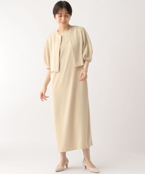 Elura(エルーラ)の「マルチシーンセットアップワンピース〈低身長サイズあり〉/326355(ワンピース・レディース・ブラック/ライトベージュ・FREE)」の1枚目の写真