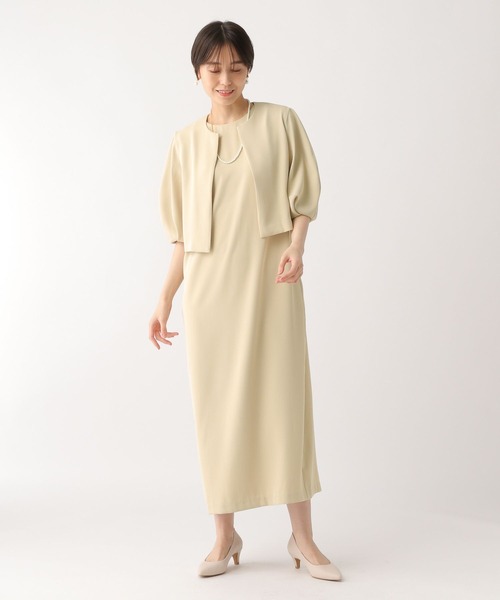 Elura(エルーラ)の「マルチシーンセットアップワンピース〈低身長サイズあり〉/326355(ワンピース・レディース・ブラック/ライトベージュ・FREE)」の4枚目の写真