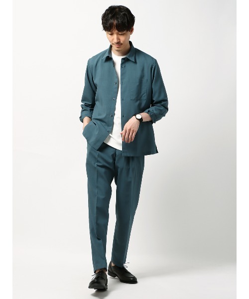 SUIT SQUARE(スーツスクエア)の「長袖レギュラーカラーシャツ ウォッシャブル ウールライクポリエステル 無地(シャツ/ブラウス・メンズ・ネイビー系/ブルー系/グレー系1/グレー系2・S/M/L)」の11枚目の写真