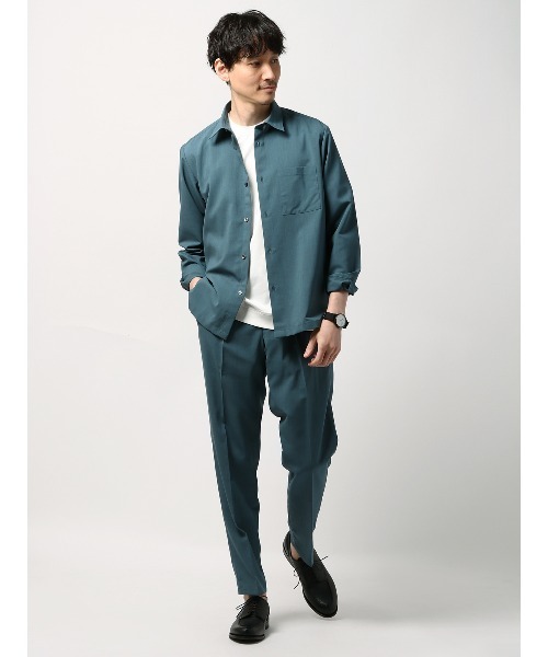 SUIT SQUARE(スーツスクエア)の「長袖レギュラーカラーシャツ ウォッシャブル ウールライクポリエステル 無地(シャツ/ブラウス・メンズ・ネイビー系/ブルー系/グレー系1/グレー系2・S/M/L)」の12枚目の写真