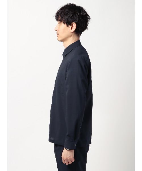 SUIT SQUARE(スーツスクエア)の「長袖レギュラーカラーシャツ ウォッシャブル ウールライクポリエステル 無地(シャツ/ブラウス・メンズ・ネイビー系/ブルー系/グレー系1/グレー系2・S/M/L)」の20枚目の写真