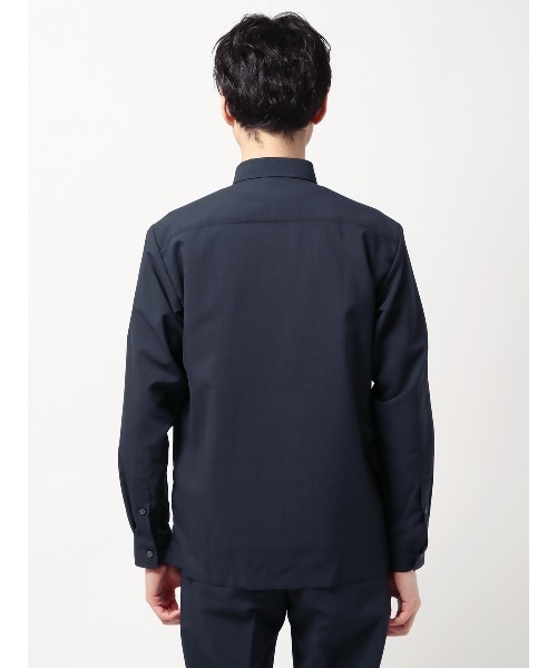 SUIT SQUARE(スーツスクエア)の「長袖レギュラーカラーシャツ ウォッシャブル ウールライクポリエステル 無地(シャツ/ブラウス・メンズ・ネイビー系/ブルー系/グレー系1/グレー系2・S/M/L)」の21枚目の写真
