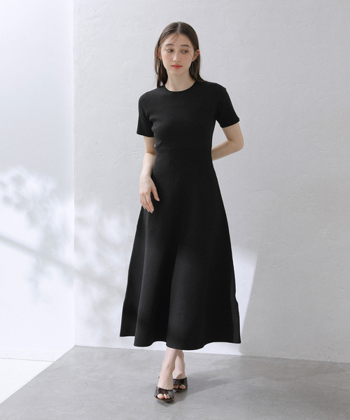 La TOTALITE（ラトータリテ）の「【洗える】ミラノリブニットワンピース（ワンピース・レディース・ブラック/ブラック系その他/ブルー・36/38）」の4枚目の写真