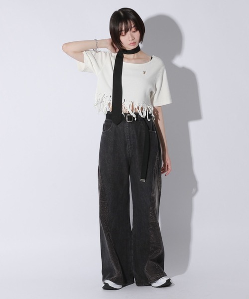 Anui(アニュイ)の「【UNISEX/3サイズ展開】カミナリブラストデニム(デニムパンツ・レディース・ブラック/ブルー・SMALL/LARGE/MEDIUM)」の13枚目の写真