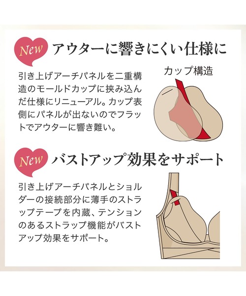 BRADELIS NEWYORK（ブラデリスニューヨーク）の「スムースレースハートフルカップブラ25  ブラデリス 補正下着 補整（ブラジャー・レディース・ブラック/グレイッシュベージュ/ラベンダー・M/L/LL/3L/4L/5L/S）」の12枚目の写真