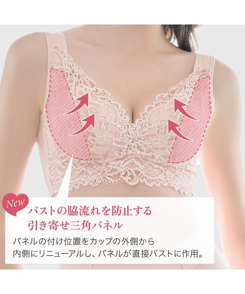 セール】スムースレースハートフルカップブラ25 ブラデリス 補正
