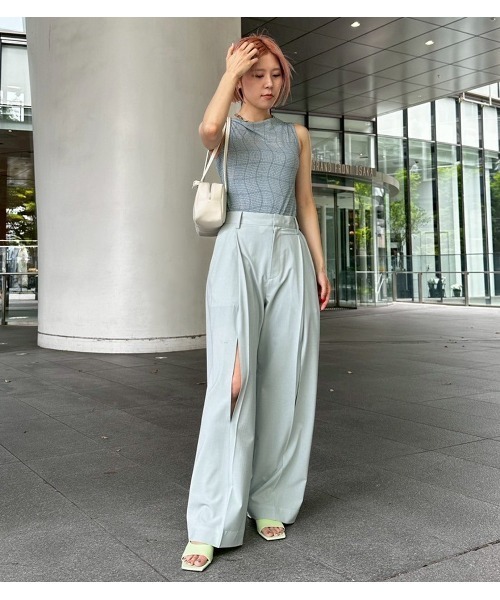 DIESEL ワイドレッグ カジュアルパンツ セール】ワイドレッグトラウザーwカットアウトディテール / Wide Leg