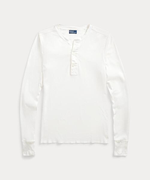 POLO RALPH LAUREN（ポロ ラルフ ローレン）の「コットン ヘンリーネック シャツ（Tシャツ/カットソー・レディース・ホワイト・L/M/S/XL/XS）」の7枚目の写真