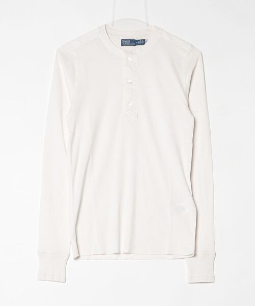 POLO RALPH LAUREN（ポロ ラルフ ローレン）の「コットン ヘンリーネック シャツ（Tシャツ/カットソー・レディース・ホワイト・L/M/S/XL/XS）」の3枚目の写真