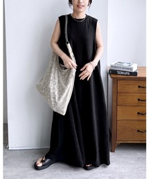 reca | エンボス風Ａラインワンピース(ワンピース)