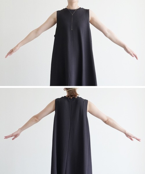 reca（レカ）の「エンボス風Ａラインワンピース（ワンピース・レディース・ブラック/チャコール・M-L）」の10枚目の写真