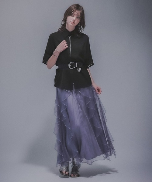 HARE（ハレ）の「レーザーカットビッグシャツ(HARE)（シャツ/ブラウス・レディース・ブラック/ブラウン・FREE）」の3枚目の写真