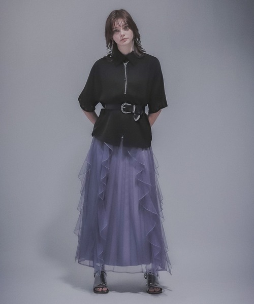 HARE（ハレ）の「レーザーカットビッグシャツ(HARE)（シャツ/ブラウス・レディース・ブラック/ブラウン・FREE）」の4枚目の写真