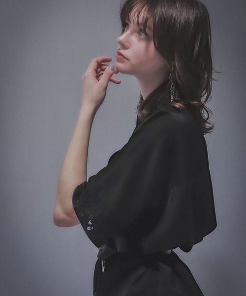 HARE（ハレ）の「レーザーカットビッグシャツ(HARE)（シャツ/ブラウス・レディース・ブラック/ブラウン・FREE）」の10枚目の写真