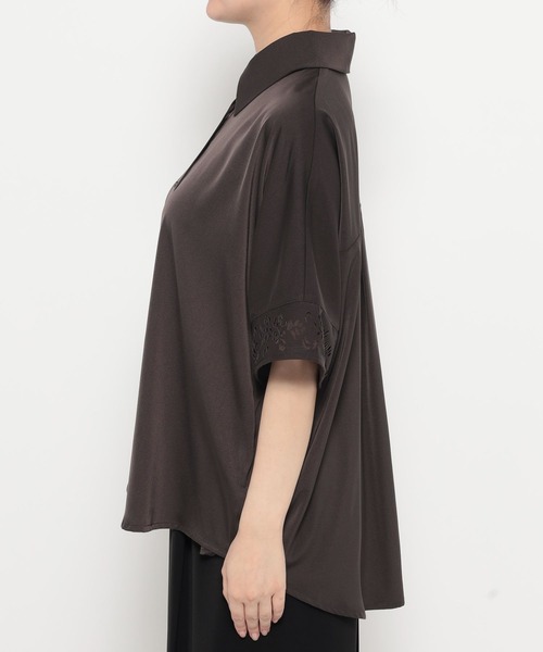 HARE（ハレ）の「レーザーカットビッグシャツ(HARE)（シャツ/ブラウス・レディース・ブラック/ブラウン・FREE）」の17枚目の写真