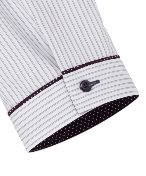 TOKYO SHIRTS(トウキョウシャツ)の「【透け防止】 形態安定ノーアイロン スキッパー 7分袖ビジネスワイシャツ(ビジネスシャツ・レディース・パープル・S/M/L/LL/XL)」の3枚目の写真