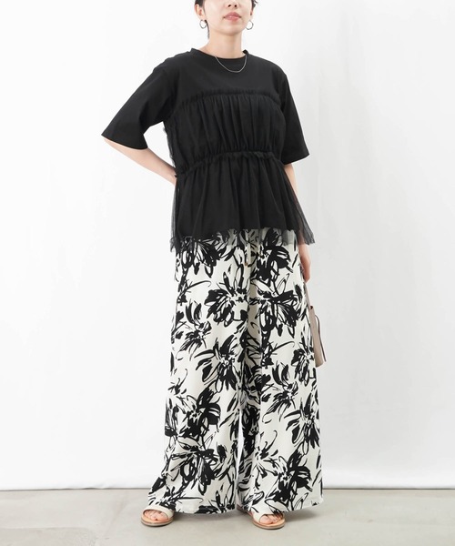 LUCA/LADY LUCK LUCA（ルカ/レディラックルカ）の「LC/LLL プリントイージーパンツ（その他パンツ・レディース・オフホワイト/ブラック/グリーン・FREE）」の7枚目の写真