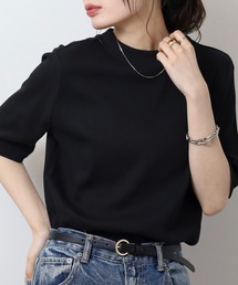 2×2リブ プチハイネック半袖Tシャ