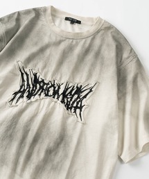 【82】グランジ加工 ヴィンテージテイスト 刺繍デザイン Tシャツ オーバーサイズ
