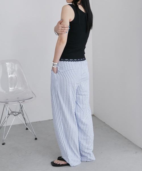 Aunt Marie's(アントマリーズ)の「サッカーストライプイージーパンツ(その他パンツ・レディース・ブラック/ブルー・MEDIUM/LARGE)」の18枚目の写真