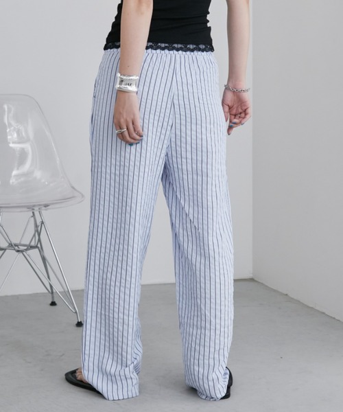 Aunt Marie's(アントマリーズ)の「サッカーストライプイージーパンツ(その他パンツ・レディース・ブラック/ブルー・MEDIUM/LARGE)」の15枚目の写真