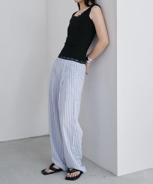 Aunt Marie's(アントマリーズ)の「サッカーストライプイージーパンツ(その他パンツ・レディース・ブラック/ブルー・MEDIUM/LARGE)」の19枚目の写真