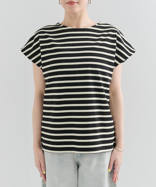 le cercle ADAM ET ROPE'(ルセルクルアダムエロペ)の「2WAYフレンチスリーブボーダーTee(Tシャツ/カットソー・レディース・ホワイト系/ブラック系・FREE)」の11枚目の写真