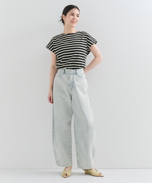 le cercle ADAM ET ROPE'(ルセルクルアダムエロペ)の「2WAYフレンチスリーブボーダーTee(Tシャツ/カットソー・レディース・ホワイト系/ブラック系・FREE)」の3枚目の写真
