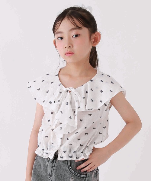 10C REPIPI（ジューシーレピピ）の「【10C REPIPI】セーラーリボンブラウス（シャツ/ブラウス・キッズ・ホワイト/その他・130cm/120cm）」の2枚目の写真