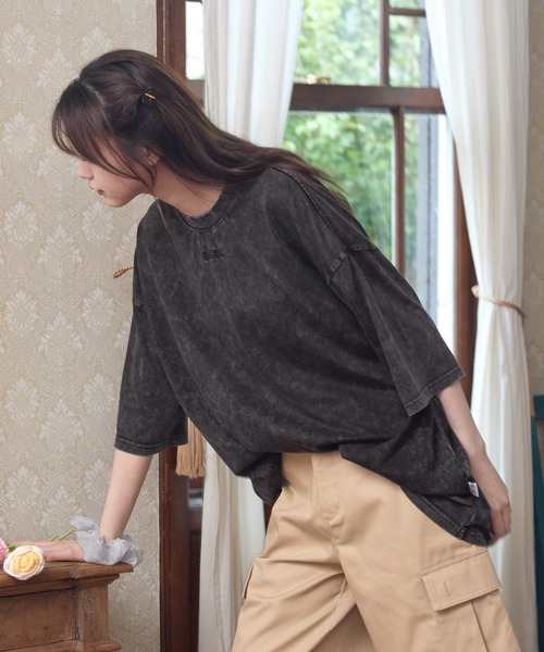 RGRG(リグリグ)の「ビックシルエットロゴ刺繍Tシャツ(Tシャツ/カットソー・レディース・ブラック/ホワイト・FREE)」の9枚目の写真