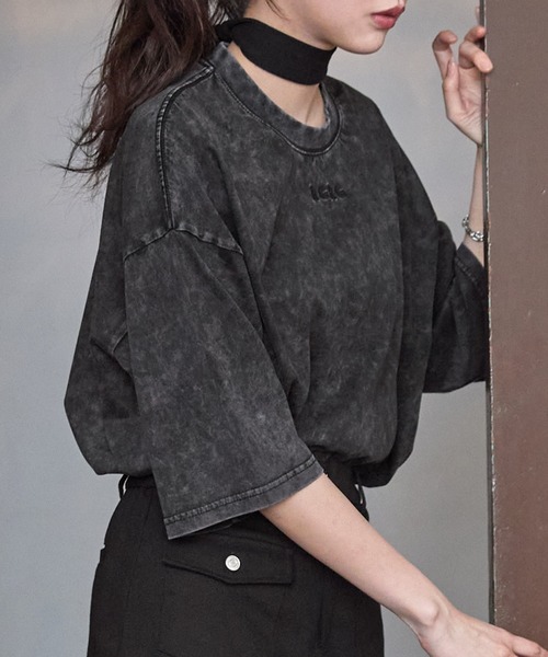 RGRG(リグリグ)の「ビックシルエットロゴ刺繍Tシャツ(Tシャツ/カットソー・レディース・ブラック/ホワイト・FREE)」の10枚目の写真