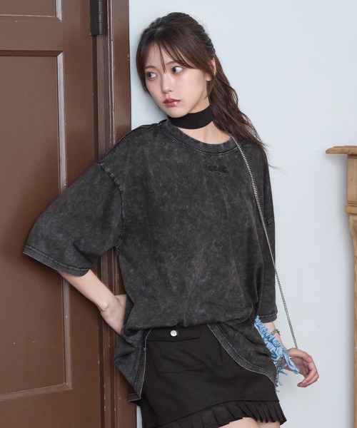 RGRG(リグリグ)の「ビックシルエットロゴ刺繍Tシャツ(Tシャツ/カットソー・レディース・ブラック/ホワイト・FREE)」の4枚目の写真