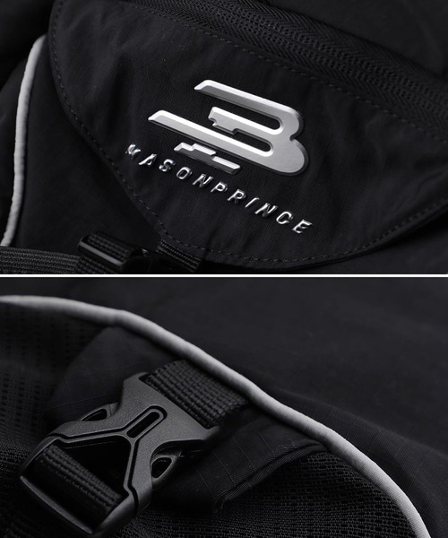 MASONPRINCE(メイソンプリンス)の「軽量 ナイロン ブランドロゴ ハイキングバック BB2180【MASONPRINCE】(バックパック/リュック・メンズ・ブラック・FREE)」の10枚目の写真