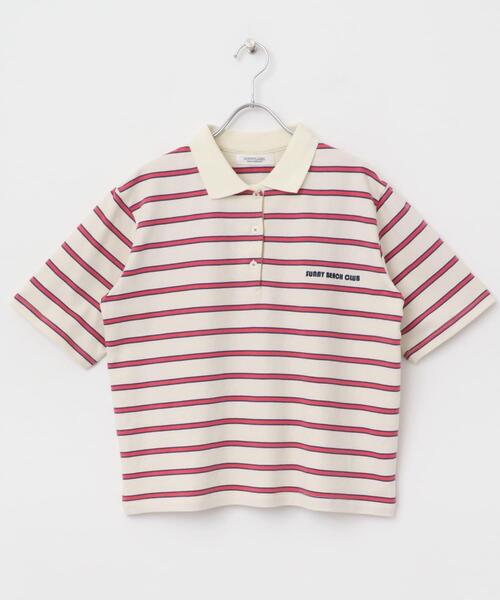 URBAN RESEARCH Sonny Label（アーバンリサーチサニーレーベル）の「メッセージボーダーポロシャツ（ポロシャツ・レディース・ブラウン/オフホワイト/グレー・FREE）」の6枚目の写真