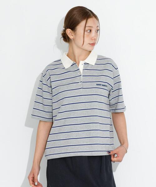 URBAN RESEARCH Sonny Label（アーバンリサーチサニーレーベル）の「メッセージボーダーポロシャツ（ポロシャツ・レディース・ブラウン/オフホワイト/グレー・FREE）」の9枚目の写真