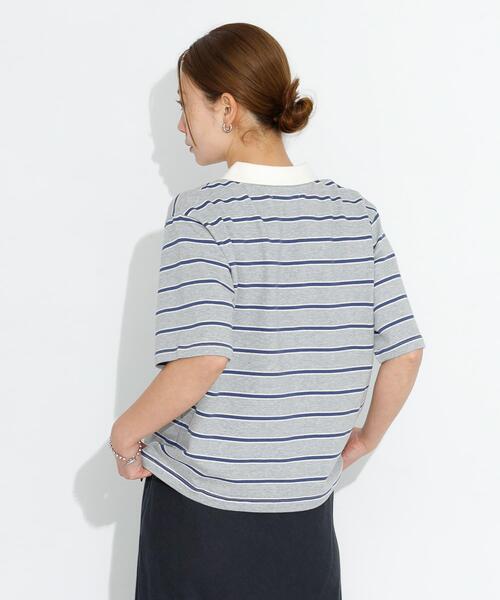 URBAN RESEARCH Sonny Label（アーバンリサーチサニーレーベル）の「メッセージボーダーポロシャツ（ポロシャツ・レディース・ブラウン/オフホワイト/グレー・FREE）」の11枚目の写真