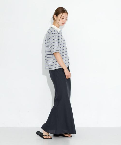 URBAN RESEARCH Sonny Label（アーバンリサーチサニーレーベル）の「メッセージボーダーポロシャツ（ポロシャツ・レディース・ブラウン/オフホワイト/グレー・FREE）」の14枚目の写真