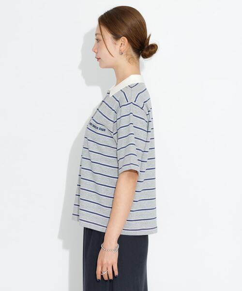 URBAN RESEARCH Sonny Label（アーバンリサーチサニーレーベル）の「メッセージボーダーポロシャツ（ポロシャツ・レディース・ブラウン/オフホワイト/グレー・FREE）」の16枚目の写真