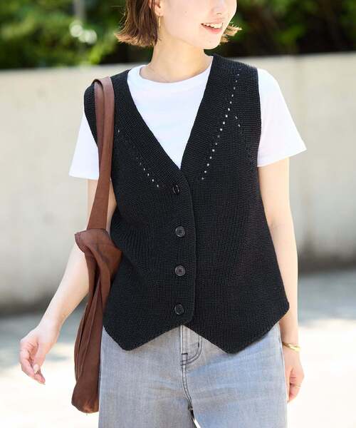 SLOBE IENA ニットジレ　ブラック 追加》ニットジレ（ニット/セーター）｜SLOBE IENA