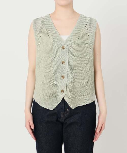 スローブイエナ ニットジレ グレー SLOBE IENA（スローブイエナ）の「ニットジレ（ベスト）」 - WEAR