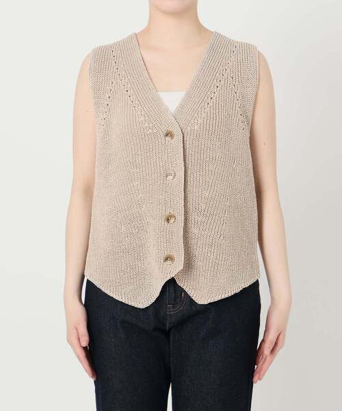 美品＊SLOBE IENA ニットジレ　ベージュ SLOBE IENA 24ss ニットジレ ベージュ スローブイエナ F - メルカリ