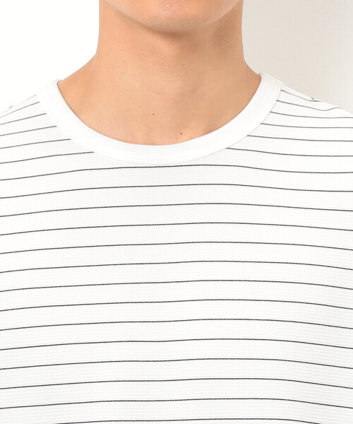 COMME CA ISM(コムサイズム)の「リップルジャージー 細ボーダー Tシャツ(Tシャツ/カットソー・メンズ・ホワイト/ブラック・MEDIUM/LARGE/X-LARGE)」の15枚目の写真