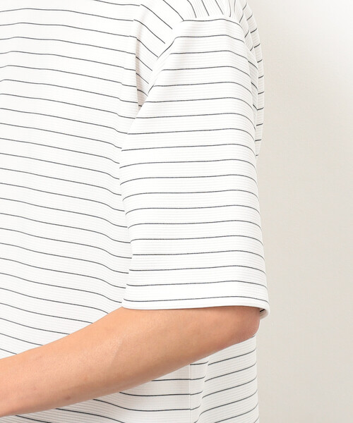 COMME CA ISM(コムサイズム)の「リップルジャージー 細ボーダー Tシャツ(Tシャツ/カットソー・メンズ・ホワイト/ブラック・MEDIUM/LARGE/X-LARGE)」の16枚目の写真