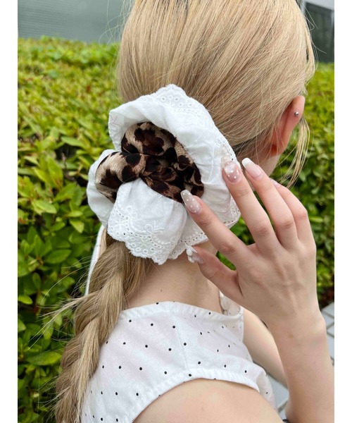 WC（ダブル シー）の「レオパードレースシュシュ（シュシュ・レディース・ブラウン/グレー・FREE）」の7枚目の写真