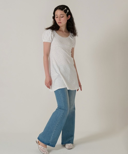TINA:JOJUN(ティーナジョジュン)の「フィット&フレア カットワンピース TINA:JOJUN(ワンピース・レディース・グレー/ホワイト・M)」の1枚目の写真