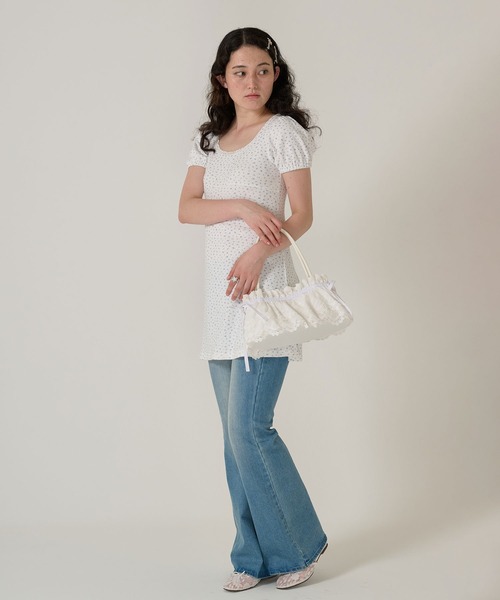 TINA:JOJUN(ティーナジョジュン)の「フィット&フレア カットワンピース TINA:JOJUN(ワンピース・レディース・グレー/ホワイト・M)」の5枚目の写真